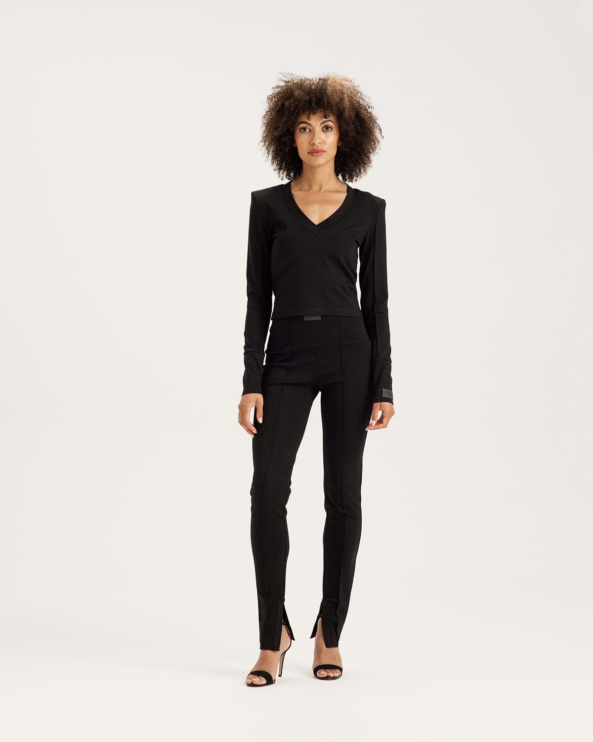 Black blouse with neckline