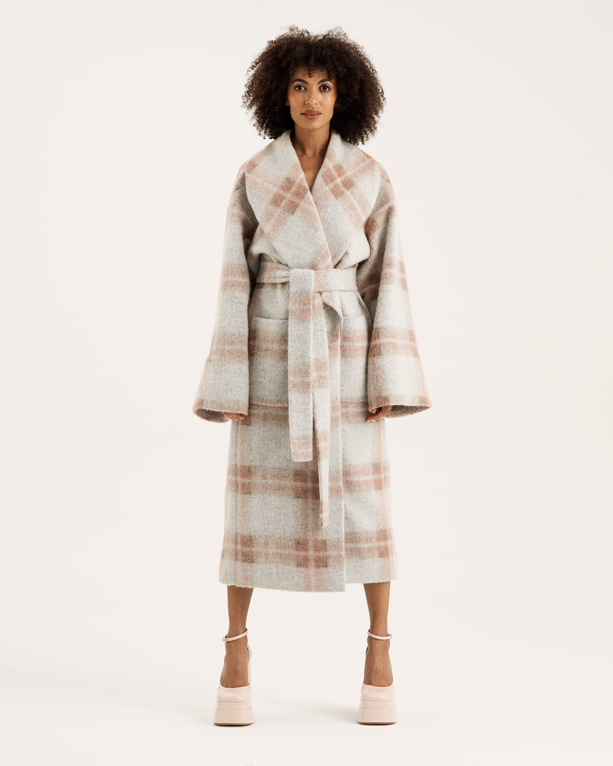 Virgin wool and merino wool maxi coat