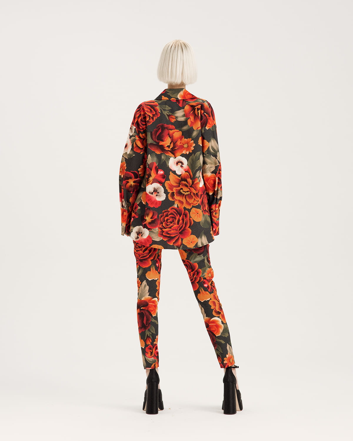 Cotton pants with flower print