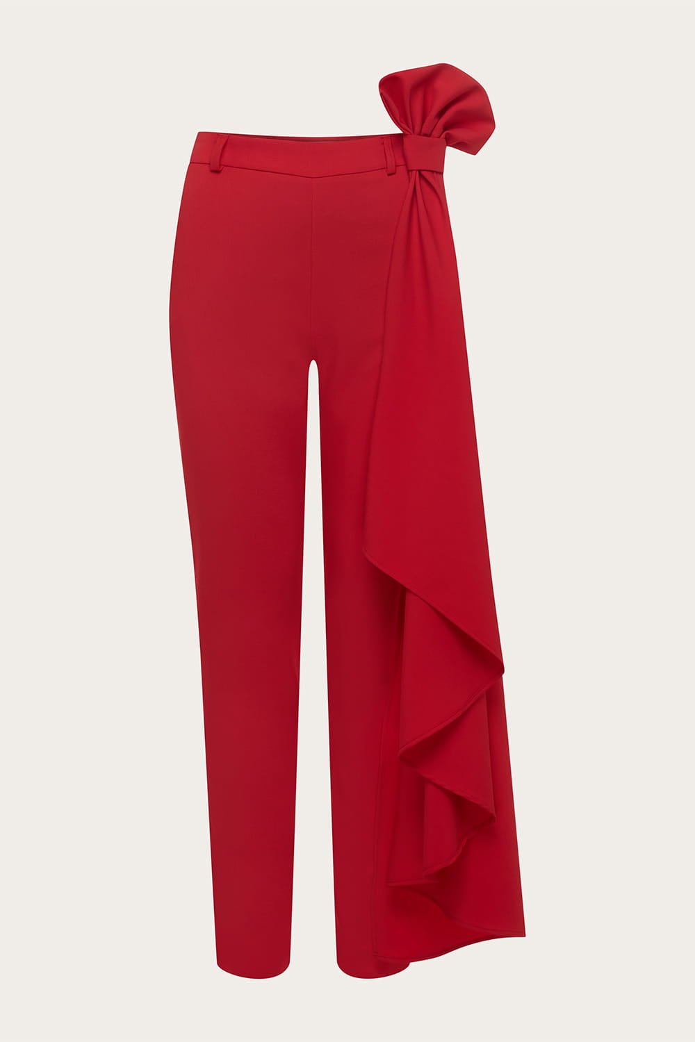 Classic pants in red with train