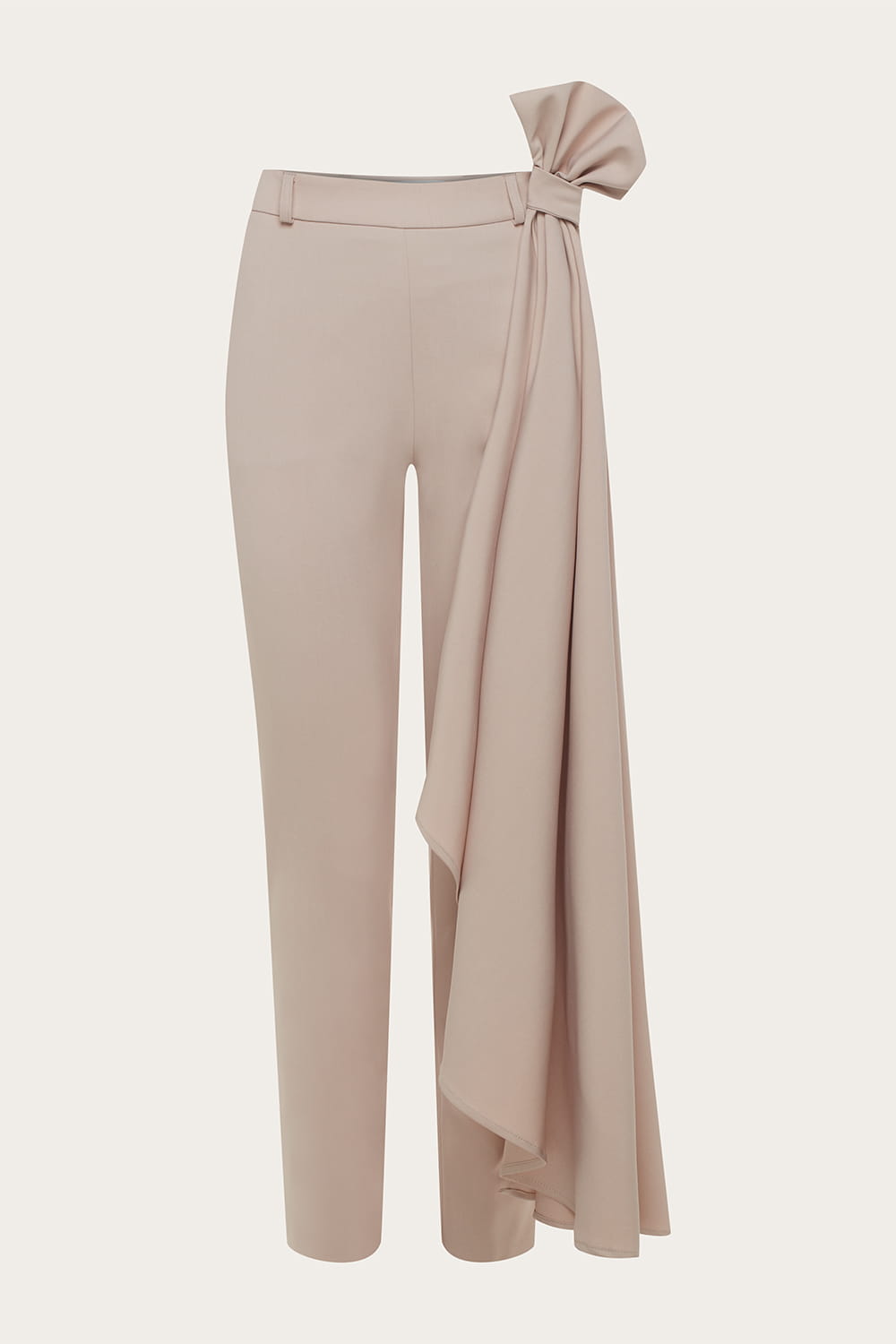 Classic pants in beige with train