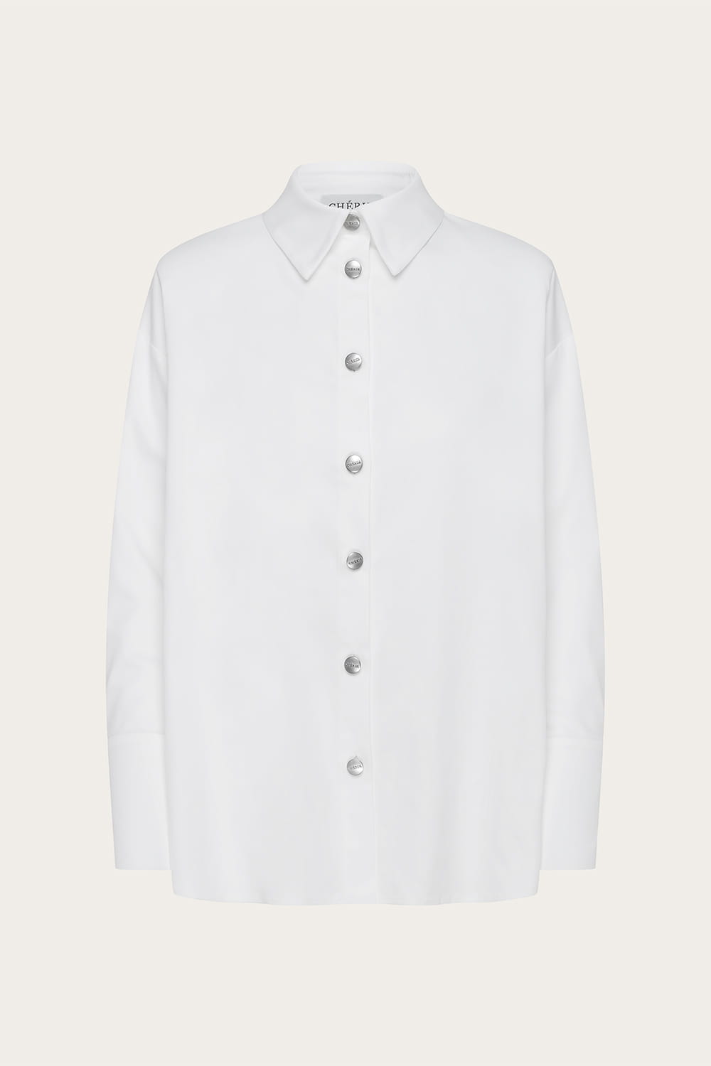 Denim oversized shirt in white